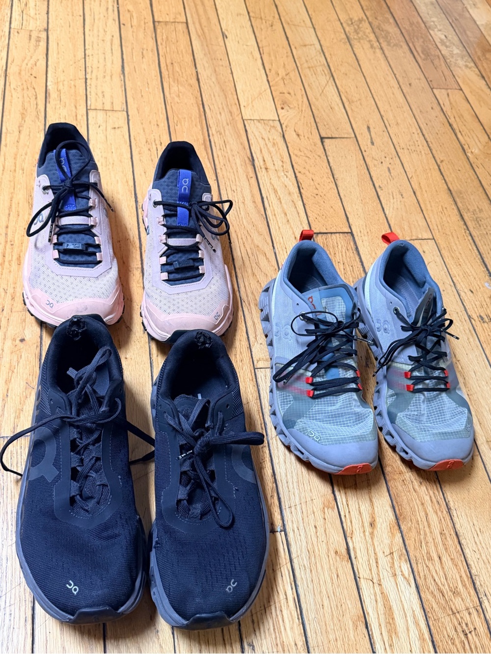 On Running Black Athletic Sneakers with Red Accent
